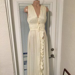 Vintage Lori Till white maxi Dress ruffled 70's